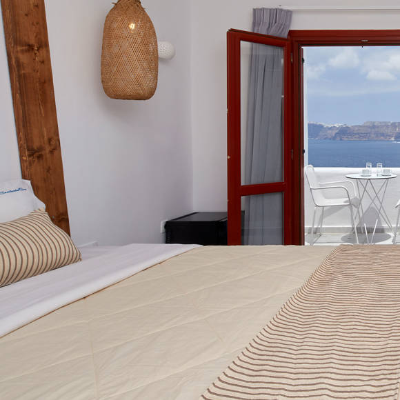 Superior Double room at Santorini View Hotel with caldera view balcony and relaxing ambience
