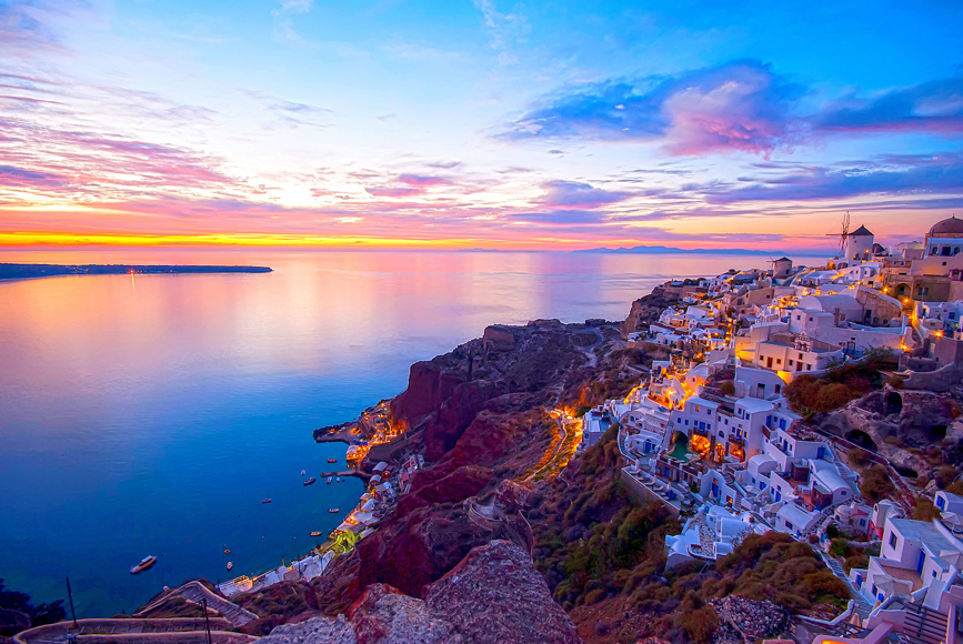 Infinite blue of the sea meets the lush green craters of the island, creating an unforgettable image.