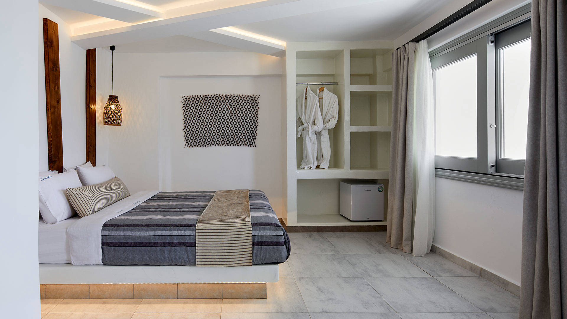 
Santorini View Hotel bedroom with modern design and king size bed